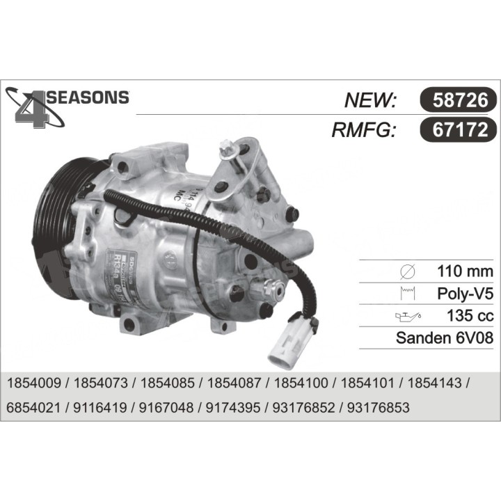 67172  COMPRESOR  OPEL CORSA B 1.0/1.2 L 00