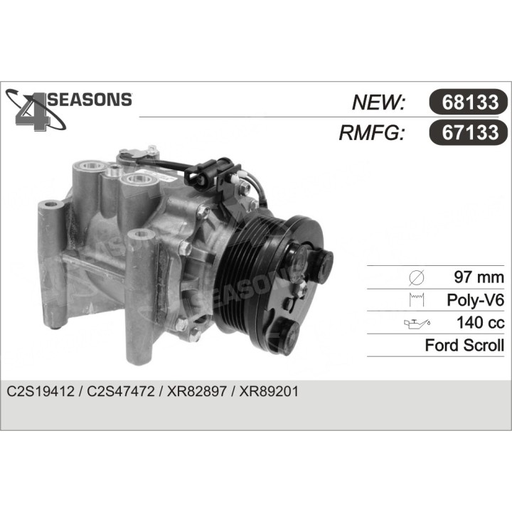 67133  COMPRESOR  JAGUAR S-TYPE 3.0 99-