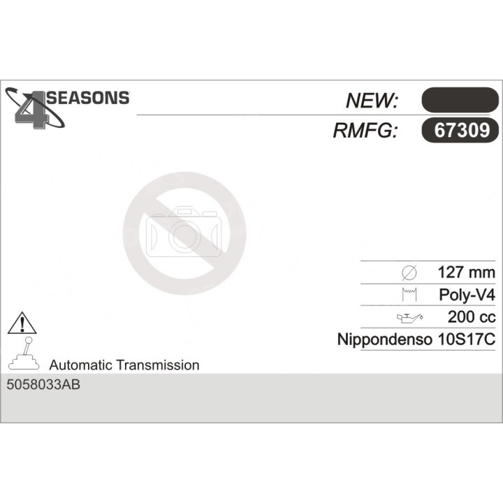 67309  COMPRESOR  CHRYSLER PT CRUISER 2.4 GT