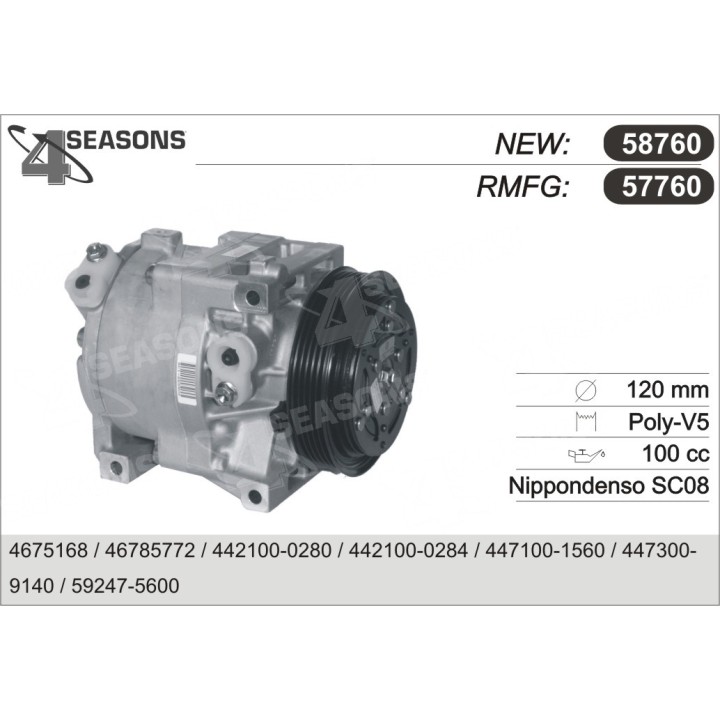 57760  COMPRESOR  PUNTO II 1.1/1.2 L