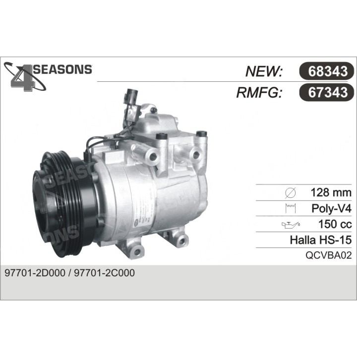 67343  COMPRESOR  HYUNDAI MATRIX / ELANTRA 1.6 00-