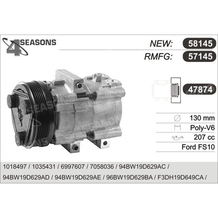 57145  COMPRESOR  FORD MONDEO I/II 2.5 L