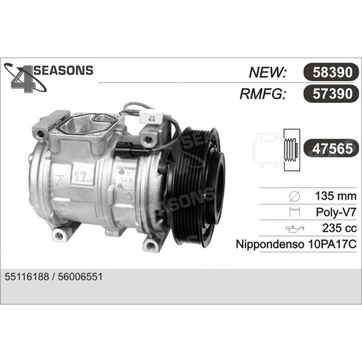 57390  COMPRESOR  JEEP GD CHEROKEE 8 CYL 93 98