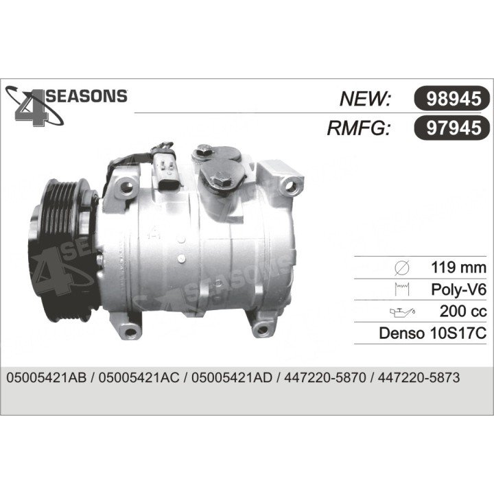 97945  COMPRESOR  CHRYSLER VOYAGER III CRD