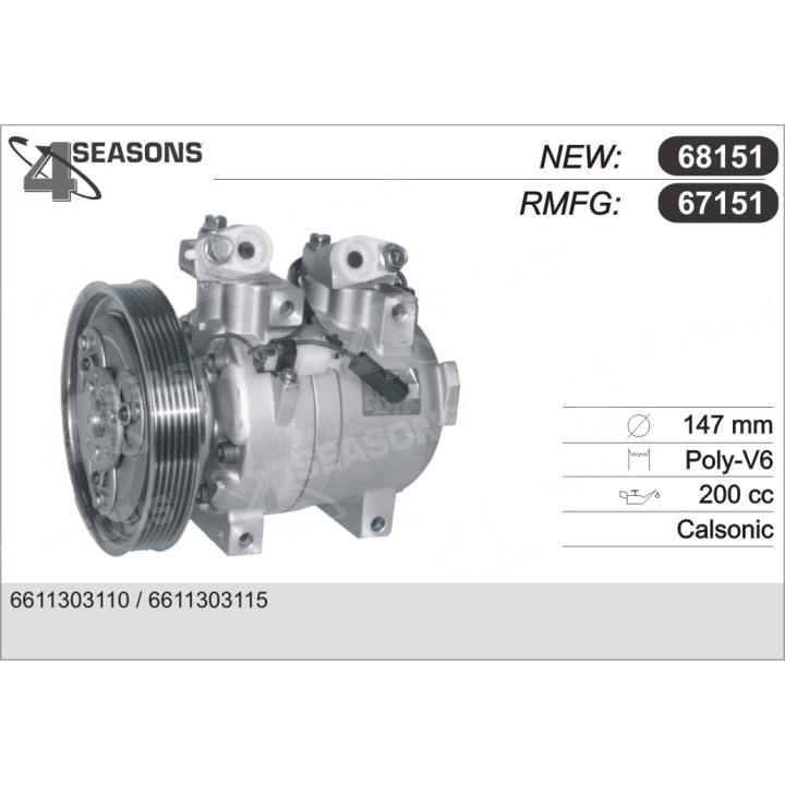 67151  COMPRESOR  DAEWOO MUSSO / KORANDO 99-