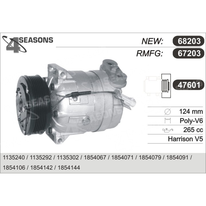 67203  COMPRESOR  OPEL VECTRA