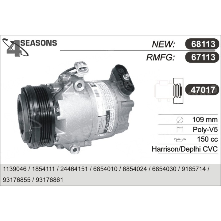 67113  COMPRESOR  OPEL ASTRA G 1.4/1.6 L