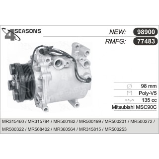 77483  COMPRESOR  MITSUBISHI GALANT VI 2.4GDI 00-