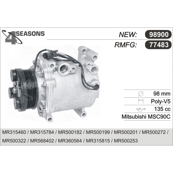 77483  COMPRESOR  MITSUBISHI GALANT VI 2.4GDI 00-