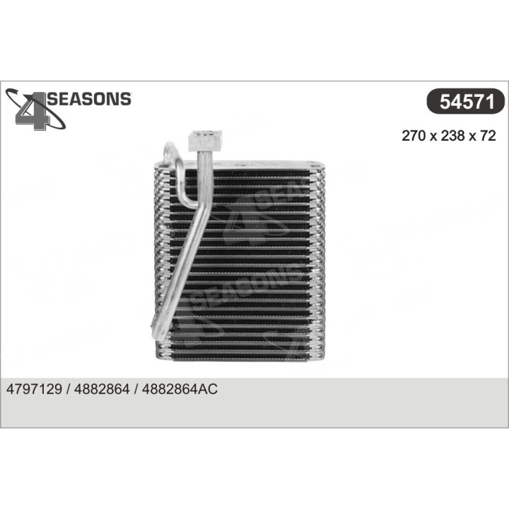 54571  EVAPORATOR CHRYSLER/DODGE 93-97