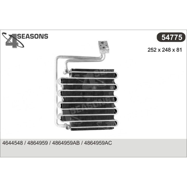 54775  EVAPORATOR NEON/DODGE/PLYMOUTH