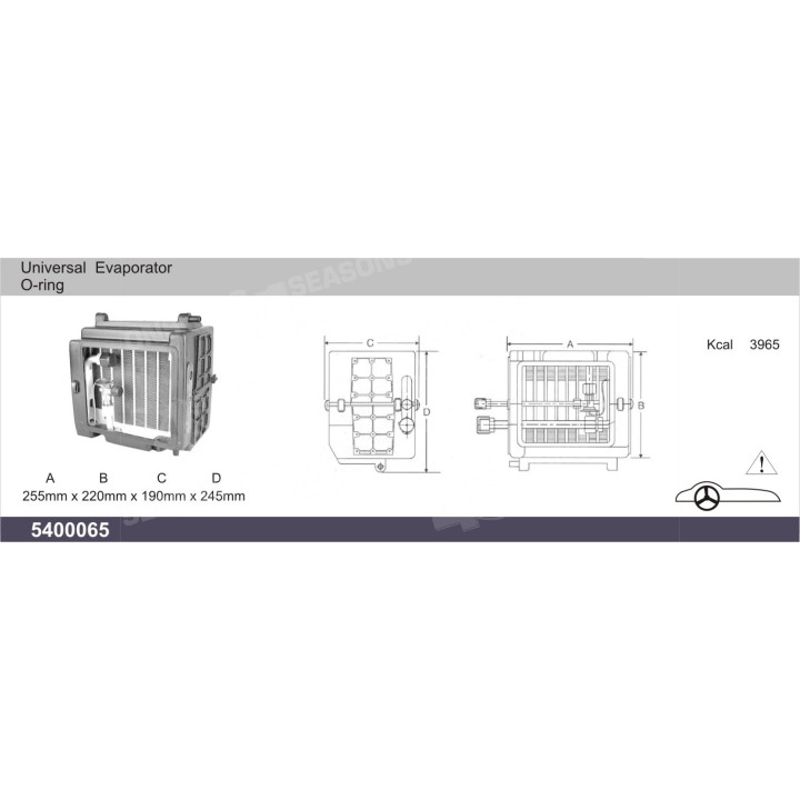 5400065  EVAPORATOR UNIVERSAL LHD 3965 KCAL/H LHD
