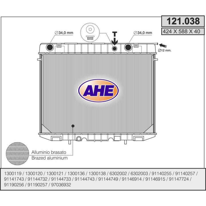 121038  RAD OPEL Frontera 2.3 TD    M   +/- AC