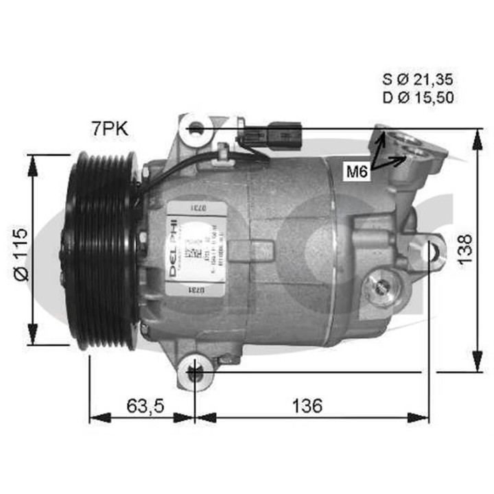 20133149  HR CVC A/D PV7 119MM 12V V-B
