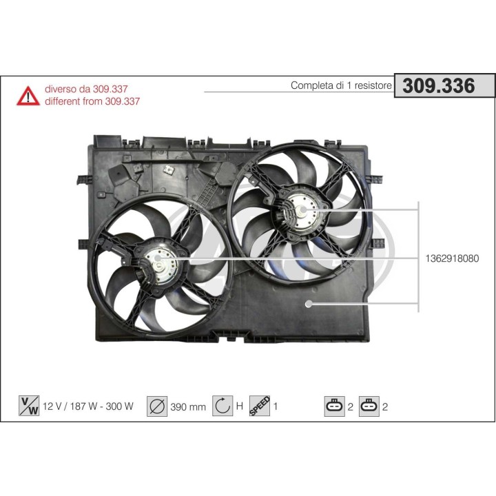 309336  VENTILADOR FIAT DUCATO 2.0D MULTIJET-3.0D 07.06-