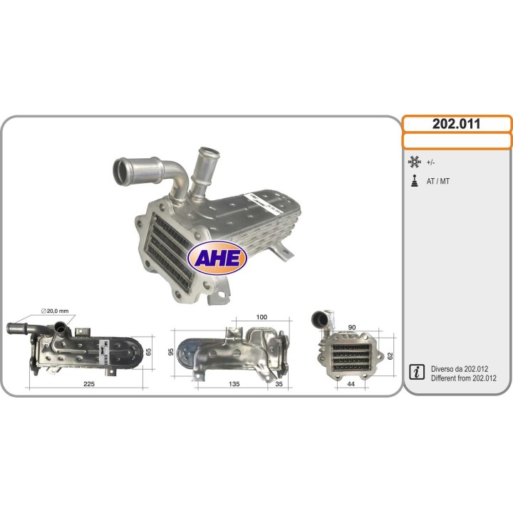 202011  EGR Cooler Audi/Seat/Skoda/VW A3/A4/Altea/Leon/Tol