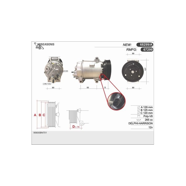 67299  COMPRESOR  RENAULT MEGANE / SCENIC 02-