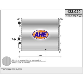 123020  RAD RENAULT Clio I 1.2-1.4 AT