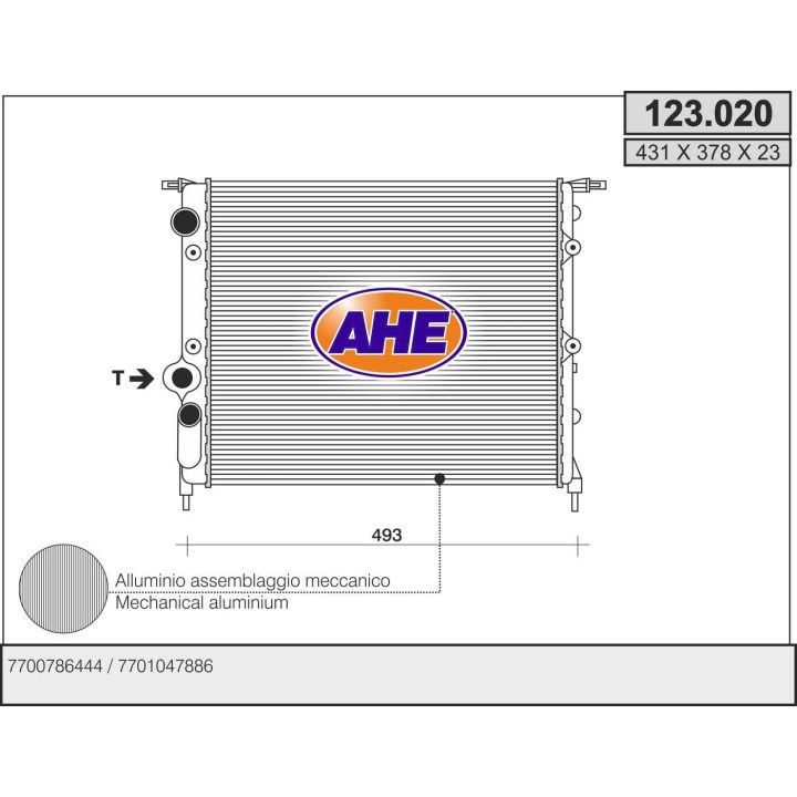 123020  RAD RENAULT Clio I 1.2-1.4 AT