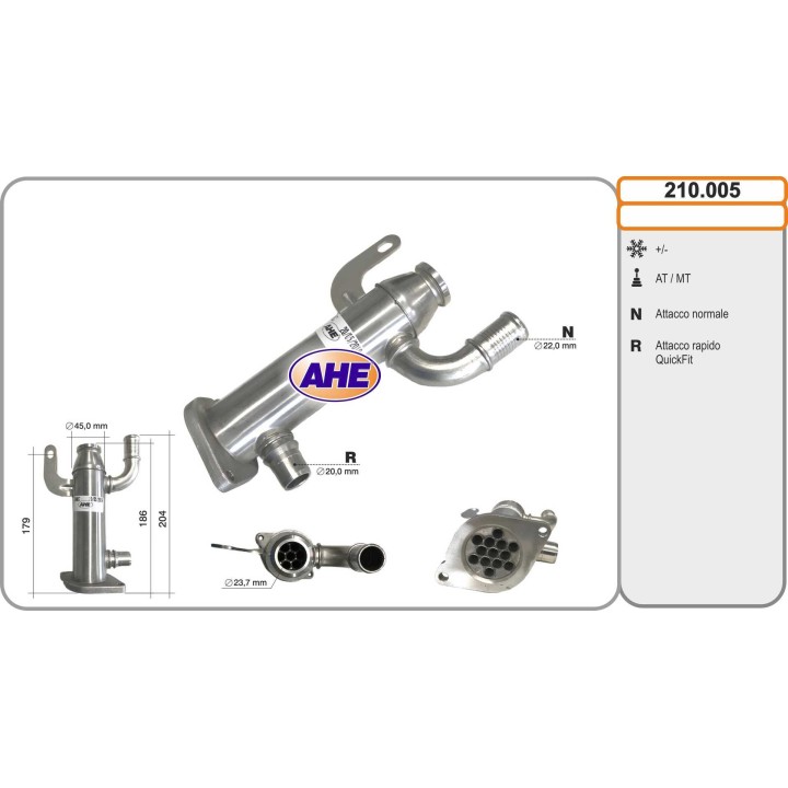 210005  EGR Cooler Citroen/Ford C4/C5 II/C8/Jumpy/Focus II