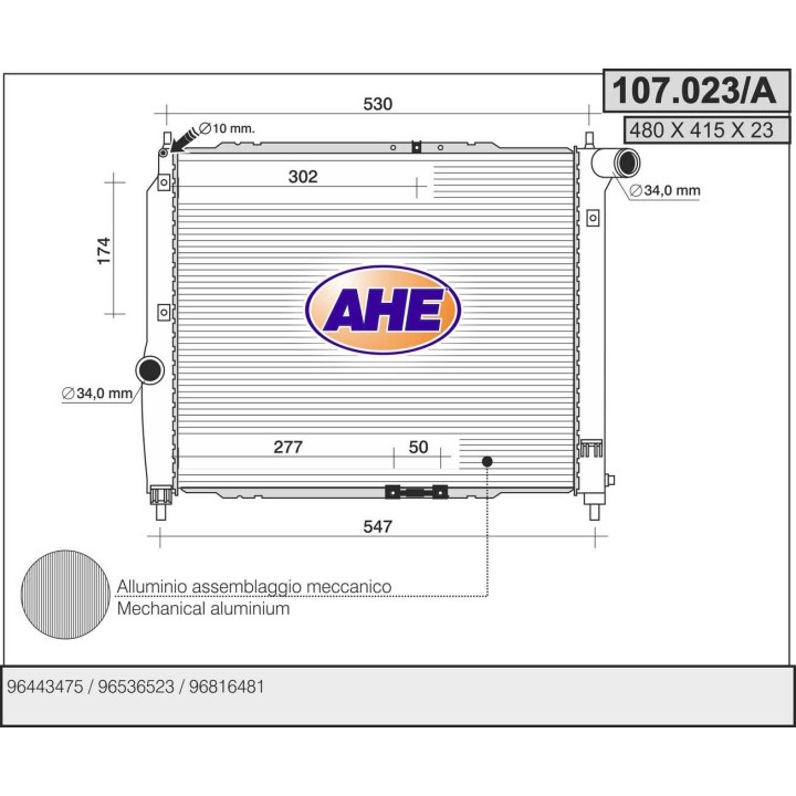 107023/A  DAEWOO - CHEVROLET Aveo (T200, T250) / Kalos 1.2-1