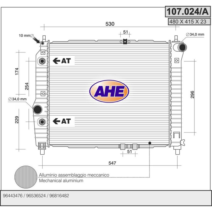 107024/A  DAEWOO - CHEVROLET Aveo (T200, T250) / Kalos 1.2-1