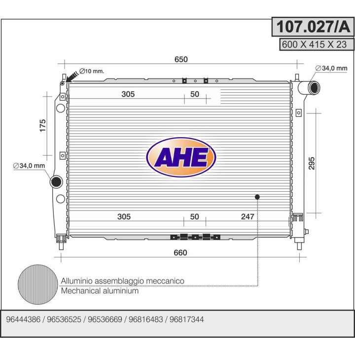 107027/A  DAEWOO-CHEVROLET Aveo (T200, T250)  / Kalos 1.4 16