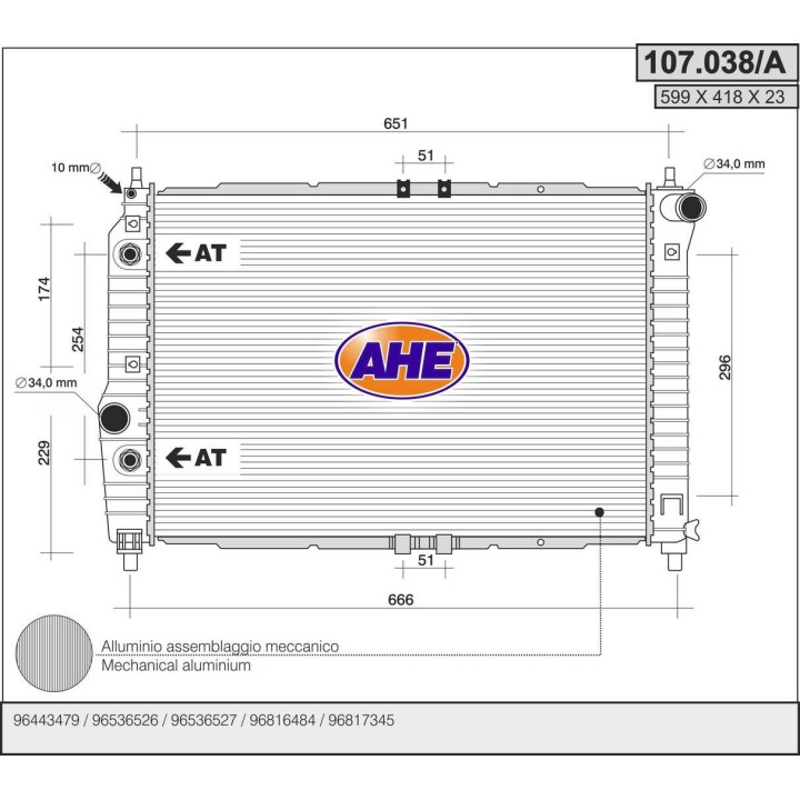 107038/A  DAEWOO-CHEVROLET  Aveo (T200) 1.4 i  - 1.5 i / Kal