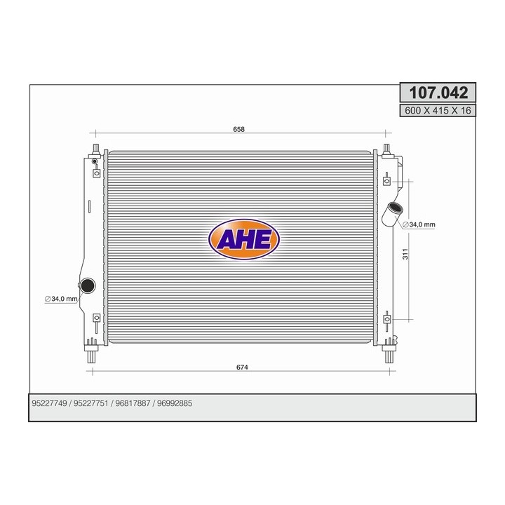 107042  DAEWOO-CHEVROLET  Aveo (T200, T250) 1.2 i  - 1.6 i