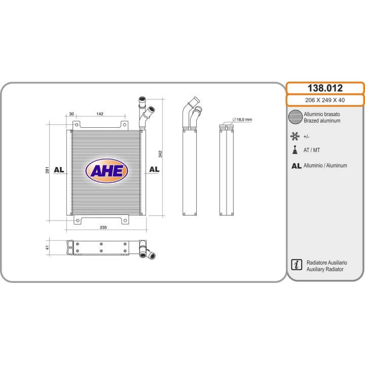 138012  Rad. Ausiliario JAGUAR XF/XFR/XJ/XJR 2.0/2.2D/2.7D