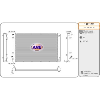 112152  RAD. Ausiliario Batt. HYUNDAI / KIA Ioniq/Niro 1.6