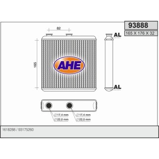 93888/O  HEATER CORE OPEL MERIVA 05.03-