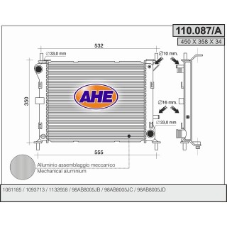 110087/A  FORD Focus I 1.4-1.6 16V