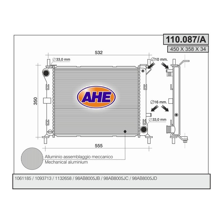 110087/A  FORD Focus I 1.4-1.6 16V