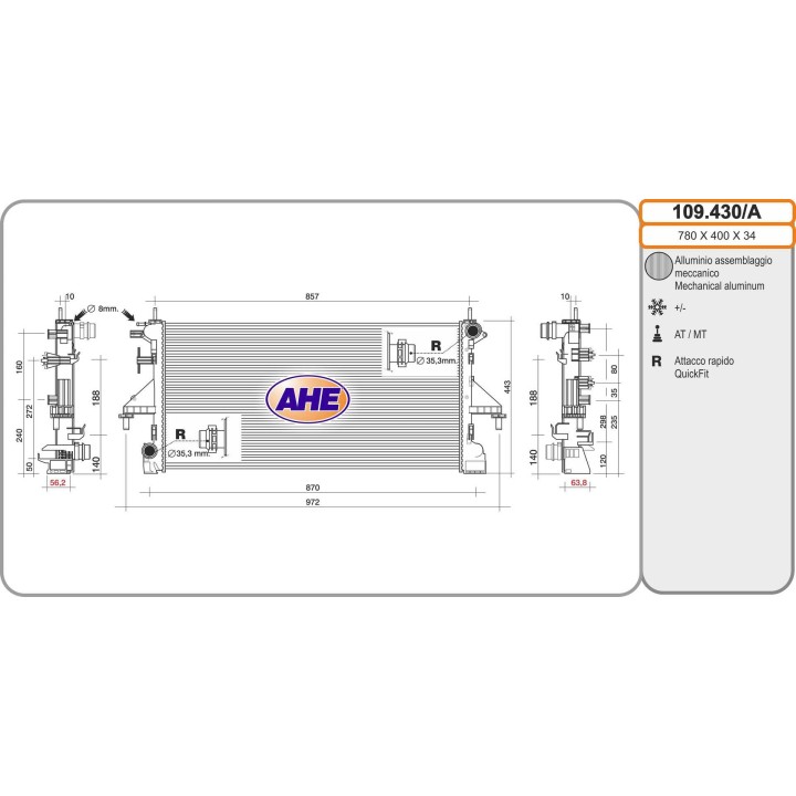 109430/A  RAD FIAT Ducato (250) 2.3  Multijet  +/-AC  14-