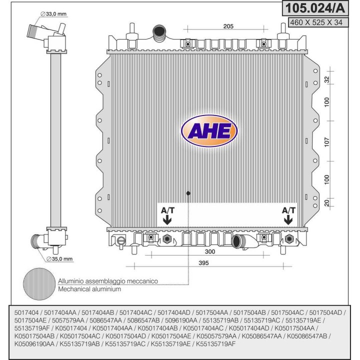 105024/A  CHRYSLER PT Cruiser 2.0 - 2.4 16V