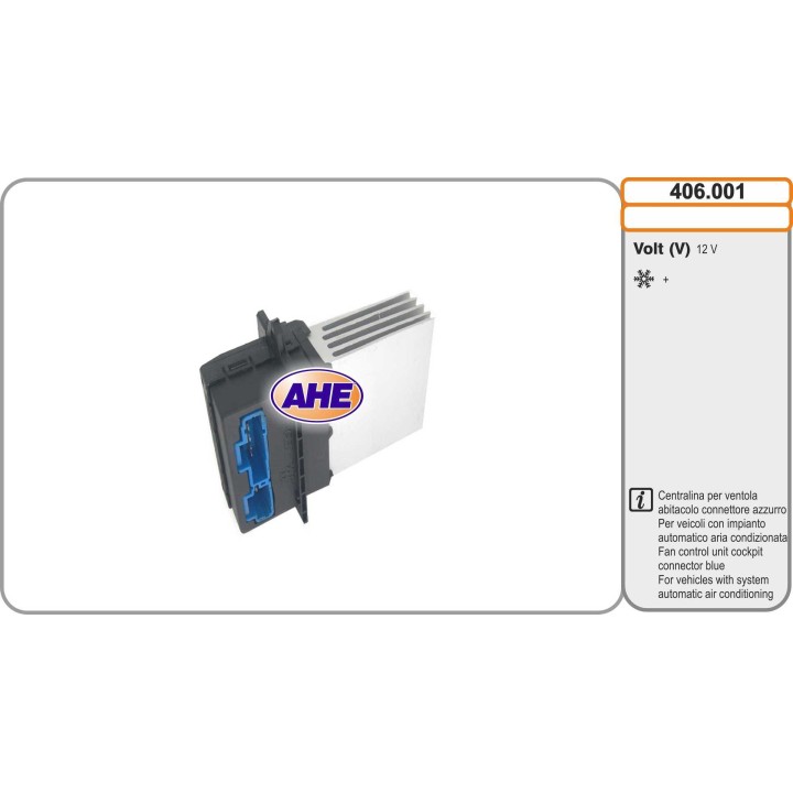 406001  Centr. Vent. Ab. PEUGEOT 206/206+ 08.98-08-13