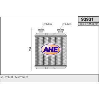 93931  RADIATEUR DE CHAUFFAGE SMART FORTWO 1.0 I 12V - 1.