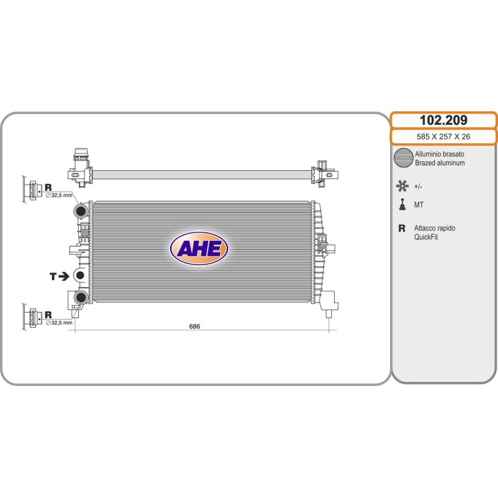 102209  RAD VW UP 1.0TSi +/-AC 10.11-