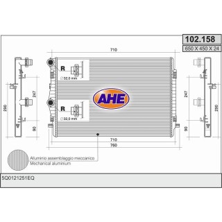 102158/A  RAD VOLKSWAGEN Golf VII 2.0TDi +/-AC M/AT   12-
