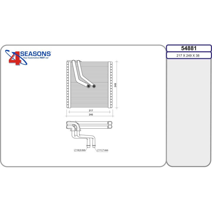 54881  EVAPORATOR VOLKSWAGEN Golf VII/Golf Sportsvan 04.1