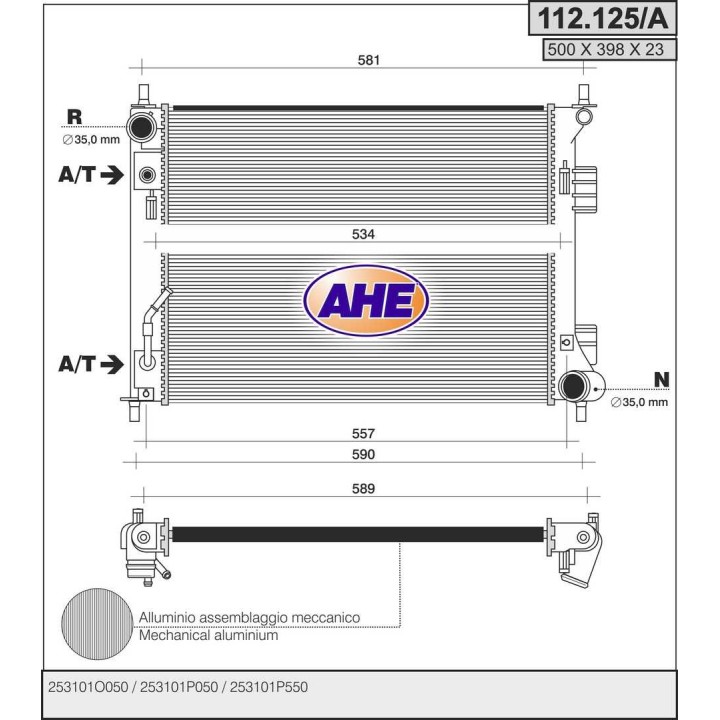 112125/A  RAD HYUNDAI/KIA ix20/Venga 1.2/1.4/1.6 +/-AC AT 09