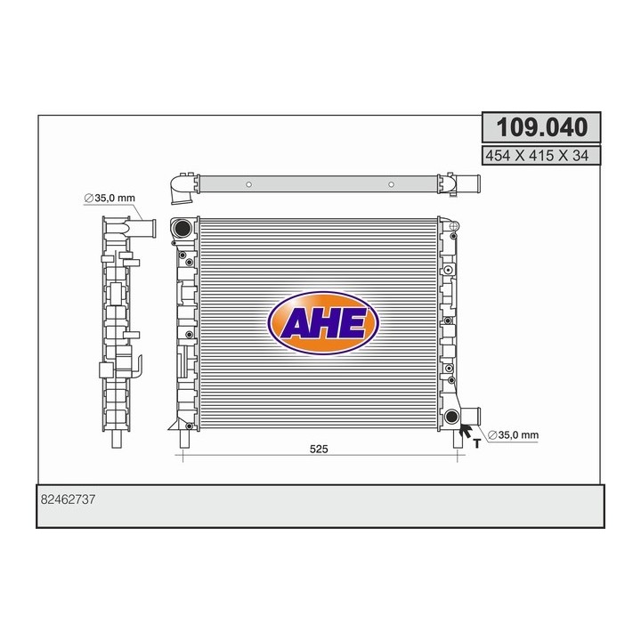 109040  RAD.FIAT CROMA 1.6/2.0 TURBO 84-94 (452X390X32 AP