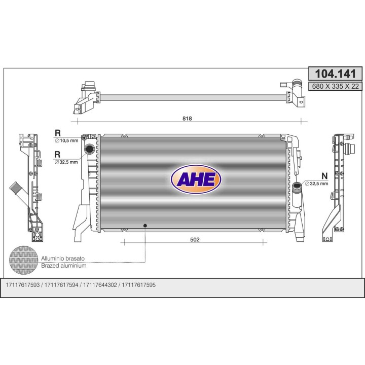 104141  BMW/MINI F45/46/48/54/55/56/57/60 216/218/X1 18/On
