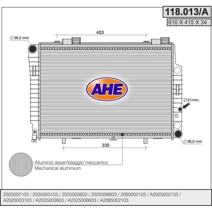 118013/A  MERCEDES W202 C 180-200-220- 230-240-280