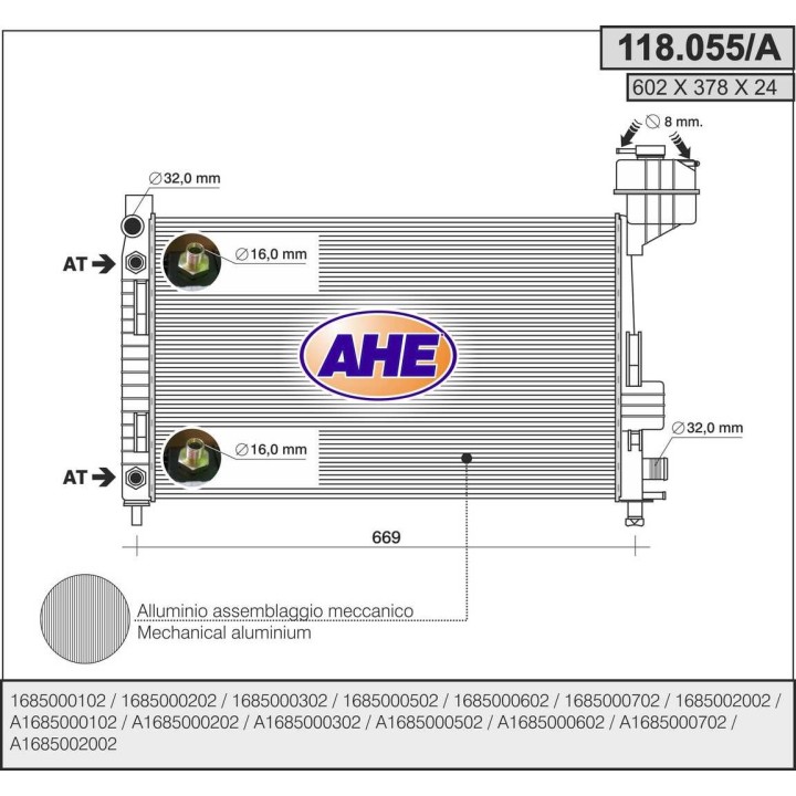 118055/A  MERCEDES CLASSE A (W168) 140-160-170