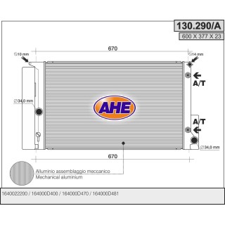 130290/A  TOYOTA Auris 1.4 / 1.6  / Corolla VI H/A +/-AC