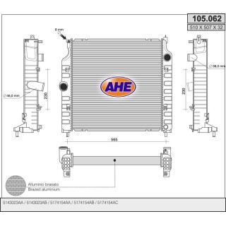 105062  RAD  JEEP Cherokee/Liberty 2.8CRD +/-AC M/AT 03.01