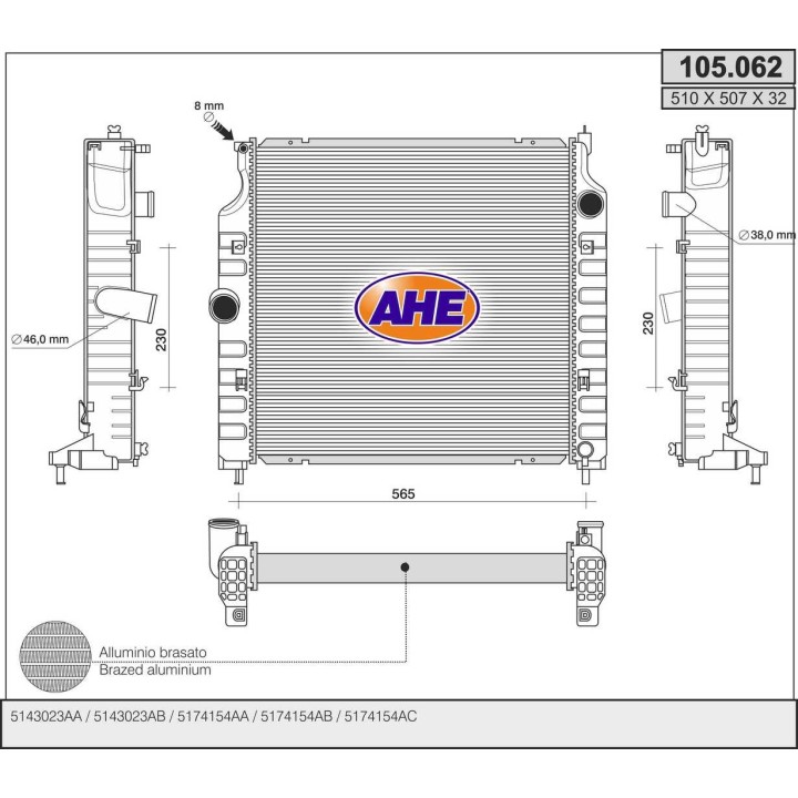 105062  RAD  JEEP Cherokee/Liberty 2.8CRD +/-AC M/AT 03.01