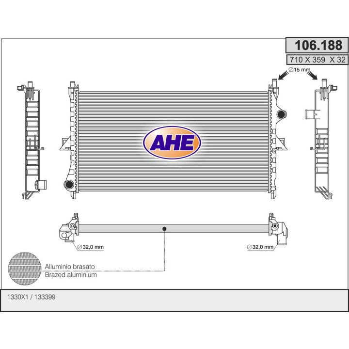 106188  RAD CITROEN/PEUGEOT C5/C6/407/508 2.2HDi/3.0HDi 04